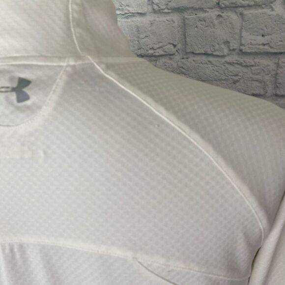 Under Armour Women M Heatgear 1/4 Zip Textured Mock Neck Longsleeve Pullover Top - Picture 9 of 15